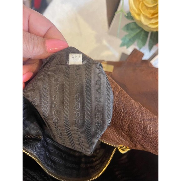 Prada Tessuto Leather Pushlock Tote bag ((pu220 - Picture 6 of 10